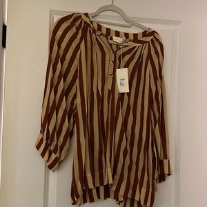 Natalie Martin striped blouse, NWT, Size L